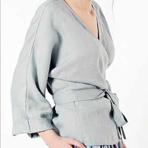 Linen Wrap Top